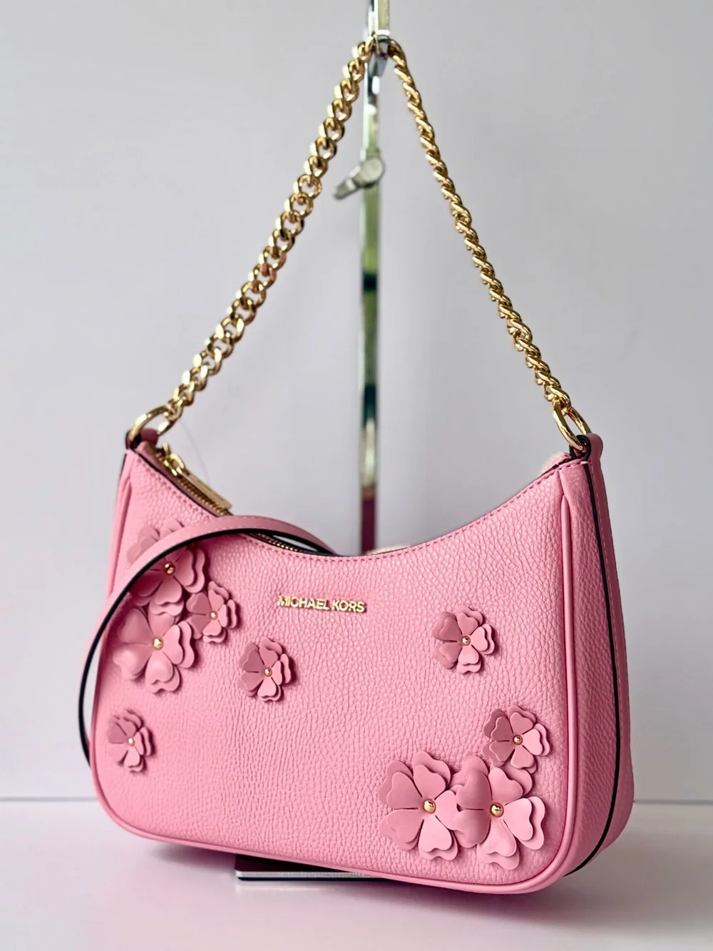 Michael Kors Jet Set Travel Large Embellished Convertible Crossbody Shoulder Bag - Picture 9 of 15